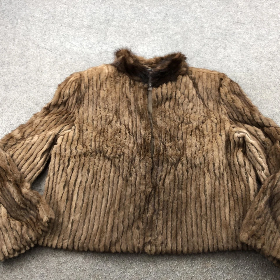 Chaqueta De Colección Dillard's Para Mujer XL Marrón Ming Bemberg Hecha en Corea Abrigo de Felpa Años 90 Foto 2 de 4