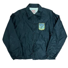 Vintage B.A.S.S. Bass Anglers Sportsman Society Jacket Snap Black Large Men's
