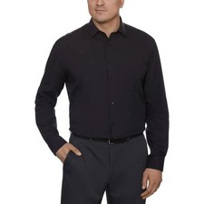 Calvin Klein Men  s Performance Dress Shirt Color Black  M  15/15.5 - 34/35 