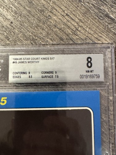 1984-85 Star NBA Court Kings 5x7 #49 James Worthy BGS 8 - Bild 2 von 2