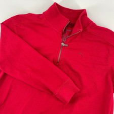 Tommy Bahama Red Quarter Zip Pullover Sweatshirt Kids L 14-16 Boys Girls