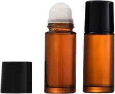 2 Pcs 50ml Glass Essential Oil Roller Bottles Refillable Roll on Bottles Empty