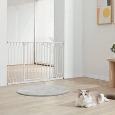 Extra Wide Baby Dog Gate Auto Close Pet Safety Gate Pressure Mount Stairs 30" H