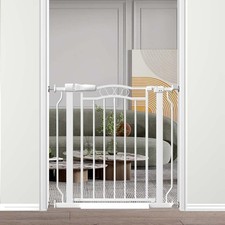 Fairy Baby 29.5-33.8" Extra Wide Baby Gate Child Toddler Pet Gate White