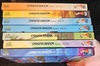 7 Chhota Bheem DVD Sets Vol. 12, 13, 14, 15, 17, 20, 23 Slipcovers Hindi English