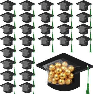 30 Pack Graduation Cap Candy Card Class of 2026 Grad Party Favor Candy Dome Gree