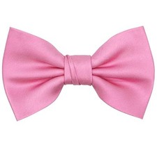 Mens Pre-tied Solid Bowtie Adjustable Formal Tuxedo Bow Tie for Hot Pink