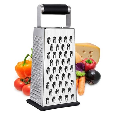 Rallador de queso, rallador de caja de acero inoxidable de 4 lados, triturador