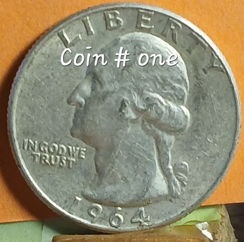 1964 Washington Quarters Circulated Two Pack X/F Condition Free Shipping