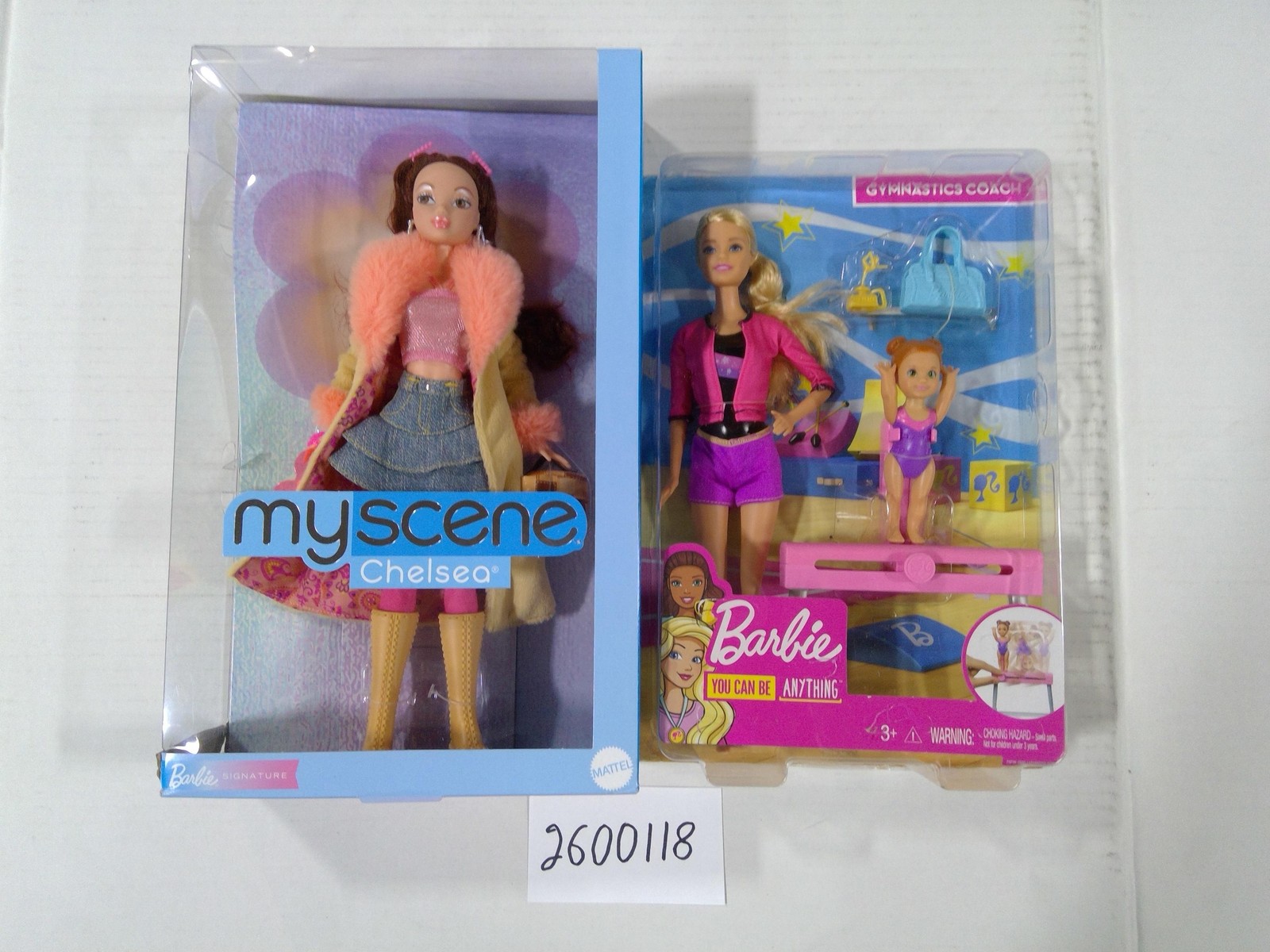 Barbie My Scene Chelsea Doll & Gymnastics Coach Playset Lot 