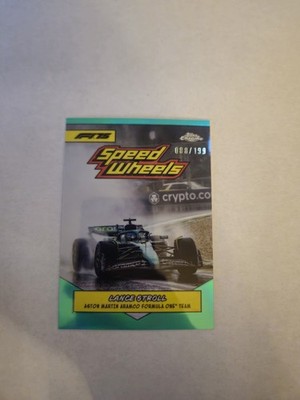 2025 Topps Chrome F1 Formula 1 Lance Stroll 1975 Speed Wheels #75-AM Aqua /199