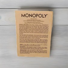 Vintage Monopoly 1973 Parker Brothers Board Game Instruction Manual Rules