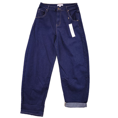 NWT Vigoss Boutique Roll Cuff Barrel Leg 5/27 High Rise Stretch Baggy Y2K Style