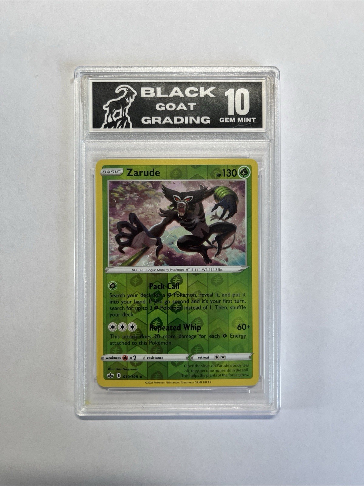 Zarude 019/198 Pokemon Chilling Reign Gem Mint 10 Reverse Holo
