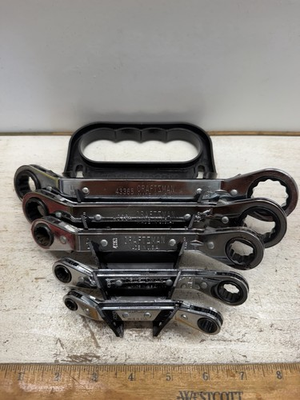 #ad #ad Craftsman 5Pc SAE Double Offset Ratcheting Wrench Set 1 4 7 8 USA 🇺🇸 Like New $69.97