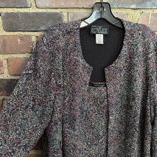 Alex Evenings 3/4-Sleeve Jacquard Jacket Tank Top Set 2X -Cheapchicplus