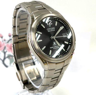 Citizen Titanium H410-T003788 Attesa Eco Drive Radio Silver Watch from Japan