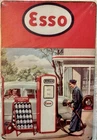 TIN SIGN 8x12 Esso Oil Can Gas Station Gasoline Pump Automobile Car Exxon DD5