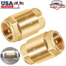 2-Pack One Way Brass In-Line Check Valve, 3/4 Inch IPS for Water Supply System