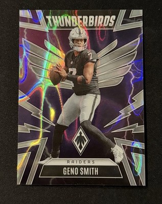 2025 Panini Phoenix NFL Thunderbirds Geno Smith #26 Silver Seismic /199 Raiders