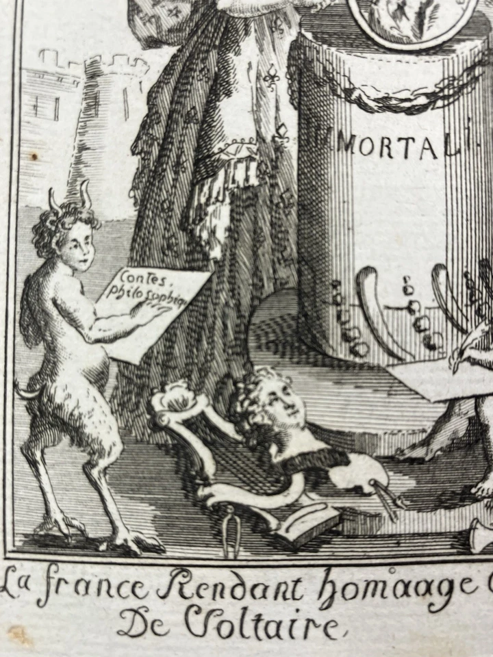 Voltaire entre au Panthéon 1791 Desmoulins Rare Gravure Révolution Française - Photo 3/4