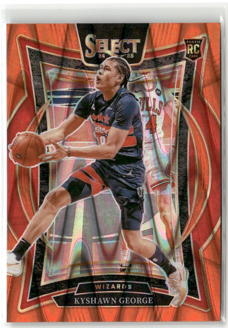 2024-25 Panini Select #85 Kyshawn George Orange Tectonic Prizm