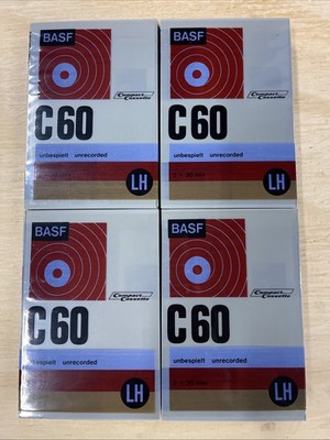 4 Basf LH C-60 Normal Bias Cassette Tapes