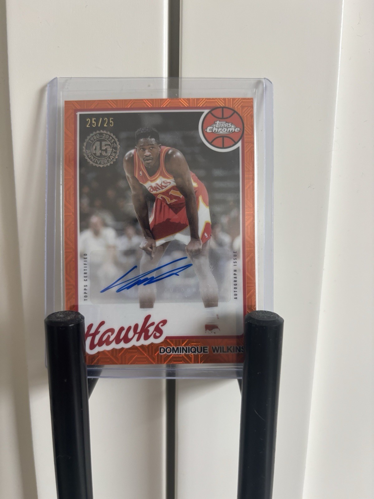 2025-26 Topps Dominique Wilkins Chrome Veteran Auto Orange Mojo 25/25 BOOKEND!  