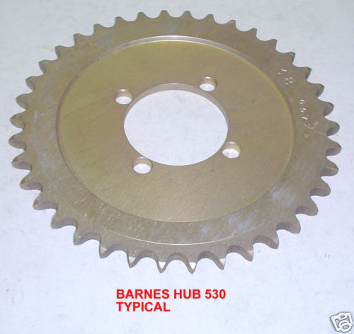 PBI 0572-36 ALUMINUM REAR SPROCKET BARNES HUB FOUR BOLT 530 2.5" ID 36 TEETH - Picture 1 of 1