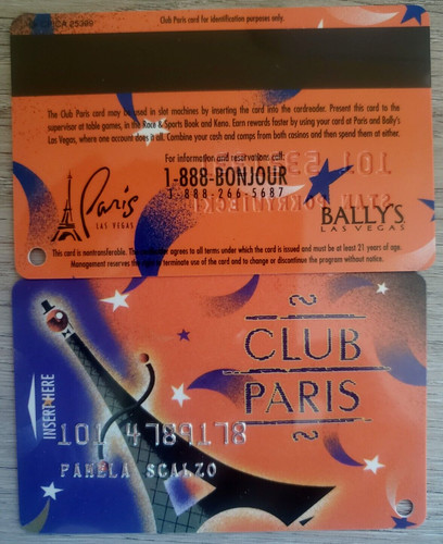 Paris Casino Las Vegas Vintage CIRCA 25399 Slot Card