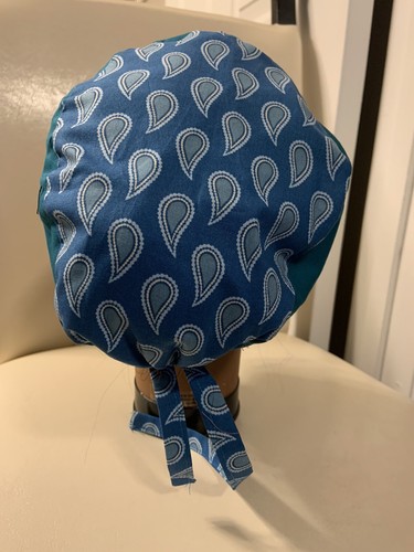 Unisex Reversible Hand Made Scrub Cap With Straps For Healthcare Workers - Picture 3 of 5