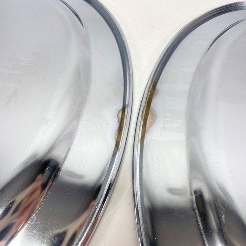 Vintage Oval Metal Tray Wood Base Serving Steak Plate Set of 2 Japan MCM - Picture 9 of 10