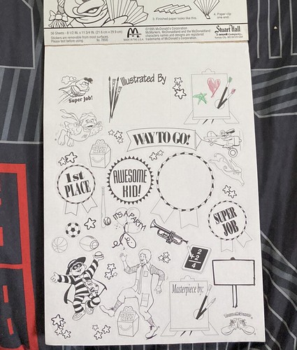 Vtg MCDONALDS MCDONALDLAND ACTIVITY BOOK PAD construction PAPER W/STICKERS SH - Picture 3 of 7