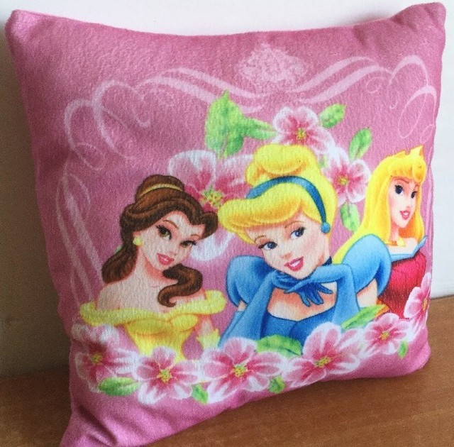 Disney Princess Pillow Belle Cinderella Sleeping Beauty Licensed Pink