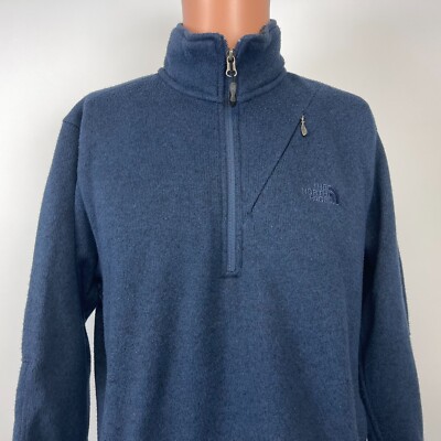 The North Face Quarter Zip Pullover Fleece Jacket Blue Size M