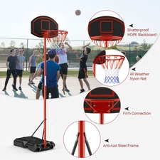 Goplus Adjustable Basketball Hoop System Stand Portable W/Fillable Base 2 Wheels