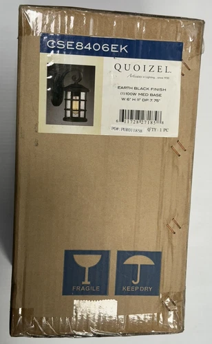 💡⚡️Quoizel Crusade Outdoor Wall Lantern Earth Black 1 Light 100W CSE8406 NEW! - Picture 5 of 9