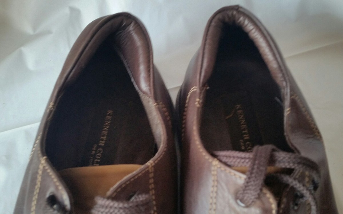 Kenneth Cole Tan Leather SquareToe Oxford Italy‎ Men US 10.5/11 EUR 44 Tie Shoes Kenneth Cole Brown Leather Lace Up Square Toe | Mercari main image 2