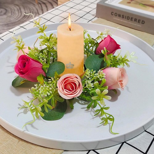 Kleine Kerzenringe Kränze Blume Kerzenringe Blumengirlande für Tische - Bild 7 von 22