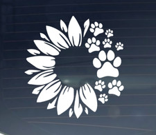 Sunflower Paw CNC cut Decal Vinyl Sticker Pic multiple colors O651
