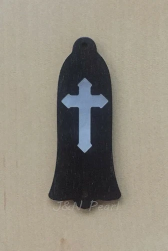 Mother of Pearl Cross Inlaid Ebony Bell Truss Rod Cover for Banjo & Mandolin 