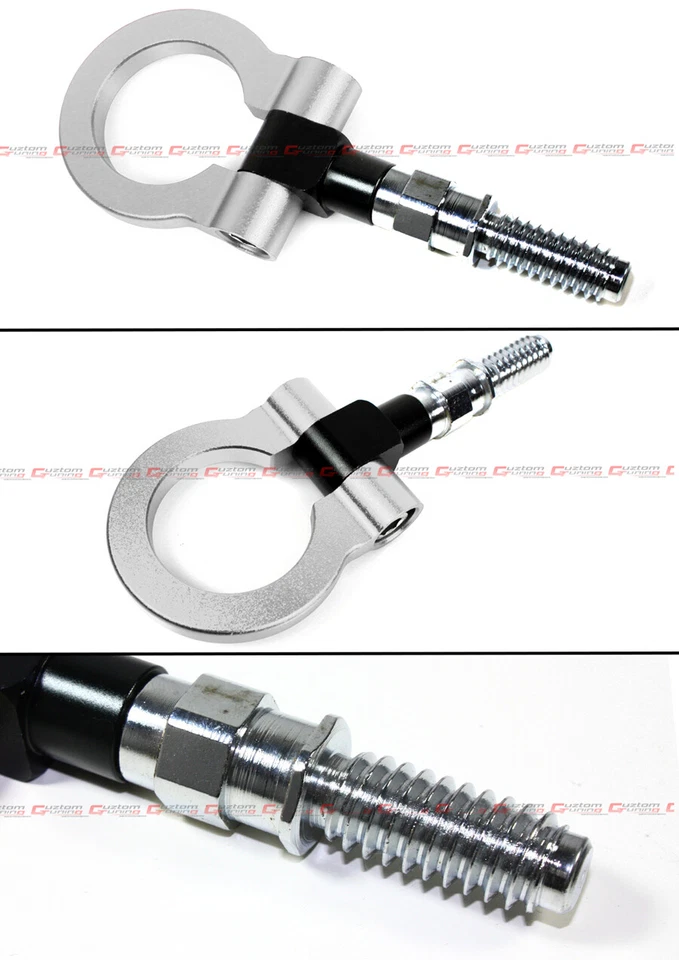 Para BMW E36 E46 E39 E38 E90 Z3 Mini Cooper Plata Anillo Plegable Tornillo Gancho de Remolque Foto 3 de 4