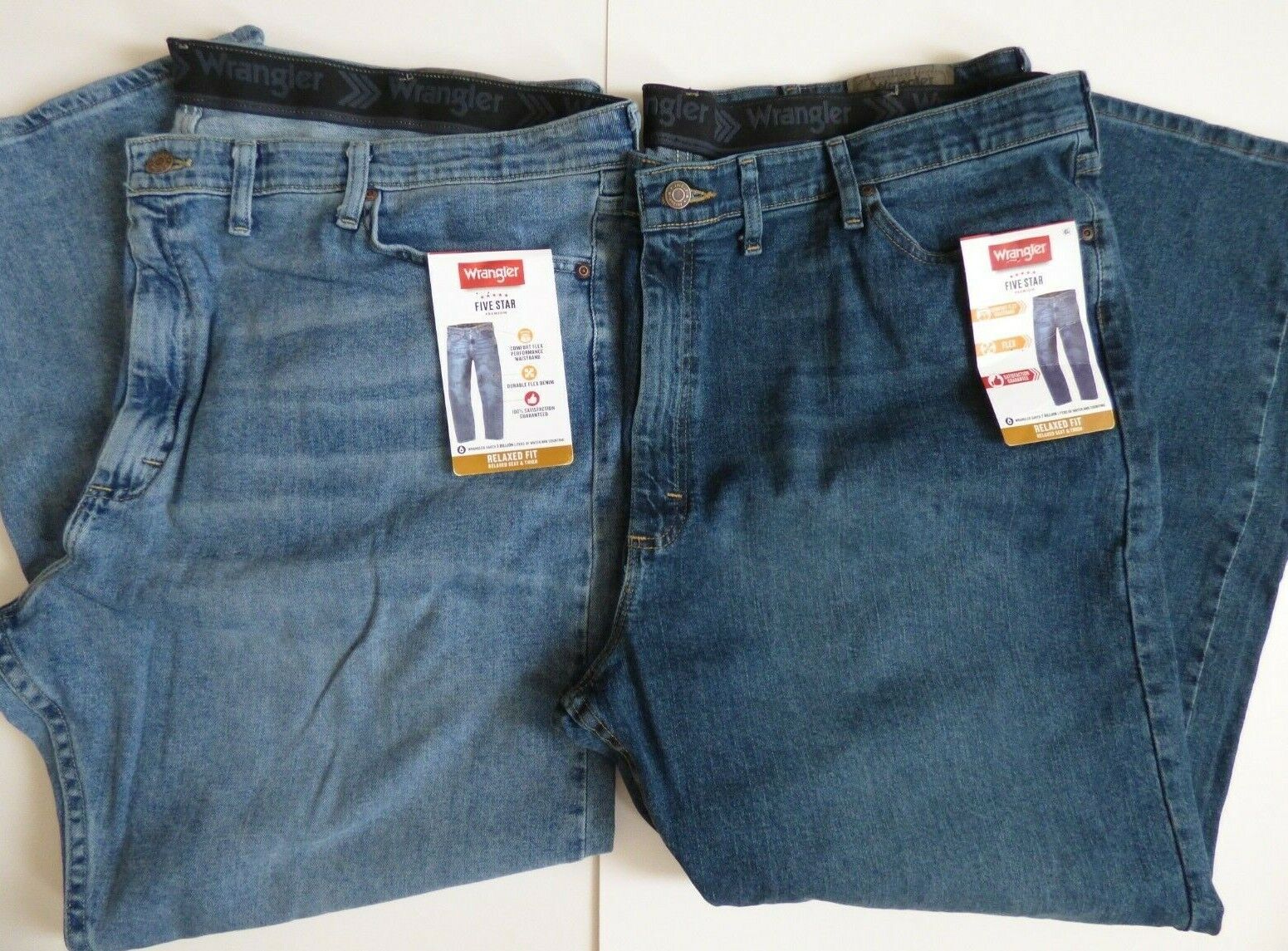 Wrangler Relaxed Fit Comfort Flex Waistband Jeans Men's | eBay