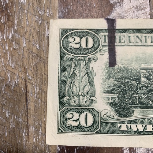 1995 $20 Twenty Dollar Bill Federal Reserve Note Vintage Off Center Cut - Picture 6 of 8