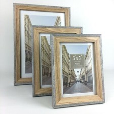 A4, 8x10, 6x8, 7x5 Photo Picture Frame Wall Desk Mountable Grey Natural 2 Tone