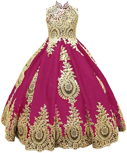 Perlen Blumenmädchen Kleider Hochzeit Lang Festzug Kleid Kind Ärmellos Spitzenkleider - Bild 12 von 32
