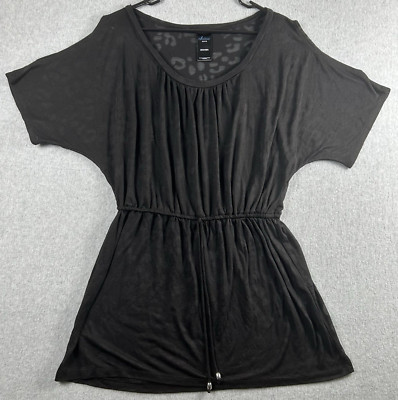 CATALINA Women's Beach Dress Cover Up Cold Shoulder Swimwear Black Size Medium