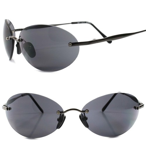 Classic Retro Old Fashioned Mens Womens Rimless Hipster Round Oval