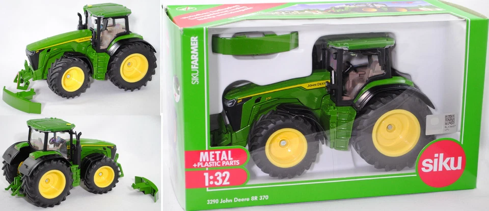 Siku Farmer 3290 John Deere 8R 370, grün, mit Frontgewicht, 1:32 - Bild 1 von 1