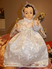 Lovely christening white dress vestido Nino Dios baby Jesus Clothes medida 30cms
